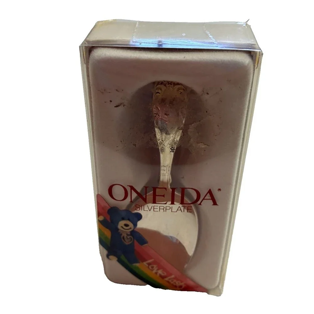 Vintage Oneida Affection Bent Baby Spoon Silverplate Curved Handle USA